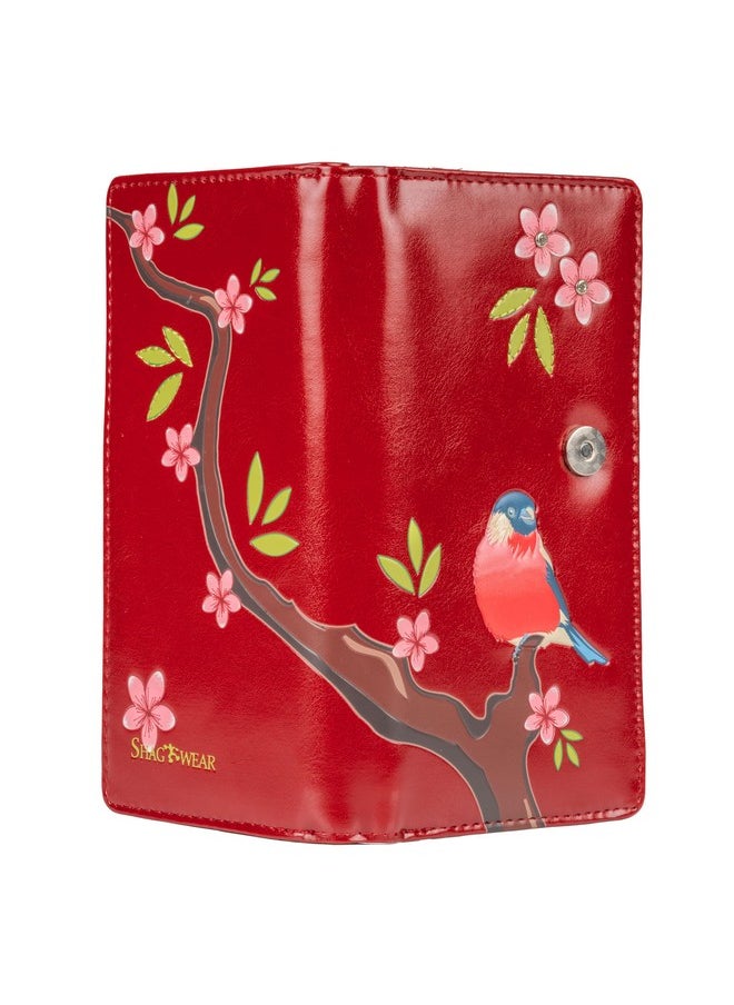Shag Wear Women'S Premium Vegan Clutch Cardholder Wallet Zipper Red Crested Red  - Image 3