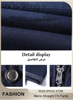 RIOXS Men's Jeans, Straight Fit Tapered Leg Pants,Casual Skinny Jean For Men,Classic Men Pants With Utility Pocket,Stretch Slim Fit Jeans,Light Wash Vintage Skinny Denim Trousers For Work Or Daily Wear  - Image 4
