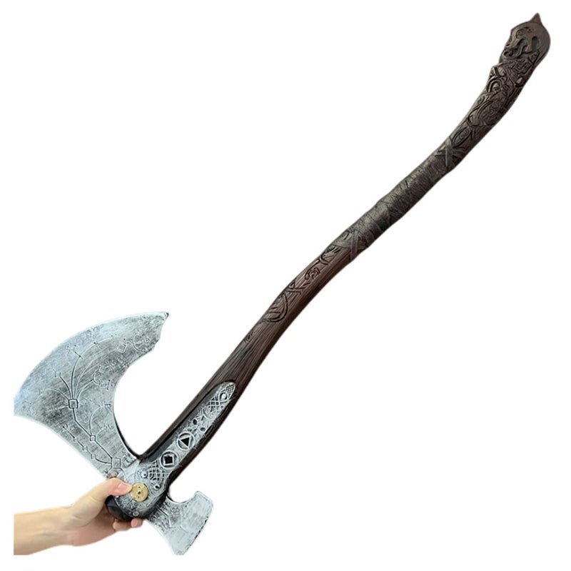 damdos Halloween Cosplay Props for God Axe PU Foam Vioking Axes Cosplay Weapon Birthday Gifts (Axe - Image 5