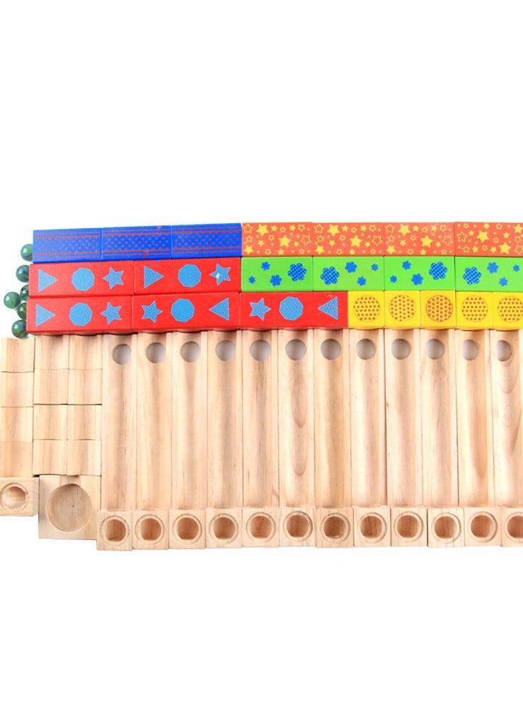 Marble Run Construction Set for Kids, 52 Pieces Marble Run Game  Toys, Marble Track Building Game, Early Learning Toys for Boys Girls  - Image 2