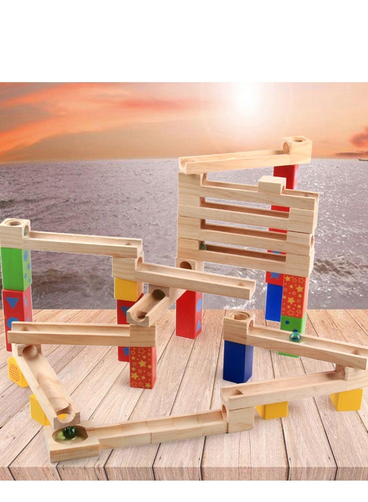 Marble Run Construction Set for Kids, 52 Pieces Marble Run Game  Toys, Marble Track Building Game, Early Learning Toys for Boys Girls  - Image 3