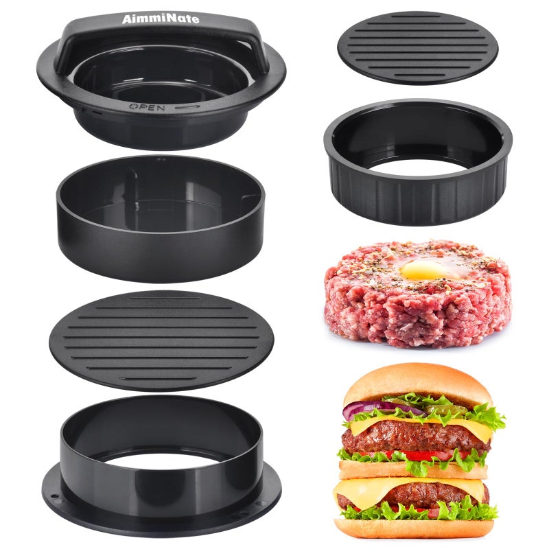AimmiNate Hamburger Press Patty Maker, Hamburger Press, Burger Press, 3 in 1 Stuffed Burger Press Patty Maker, Hamburger Patty Maker for Grilling, Stuffed Burgers, Sliders, Beef Burger - Image 1