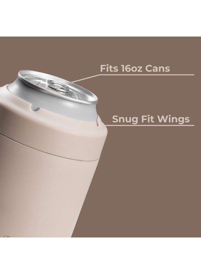HydroJug Standard Can Cooler - 2-in-1 Insulated Can Cooler Cup - Stainless Steel Can Holder with Non-Slip Rubber Base - Screw-Top Lid - Dishwasher Safe - 16oz, Dune - Image 4