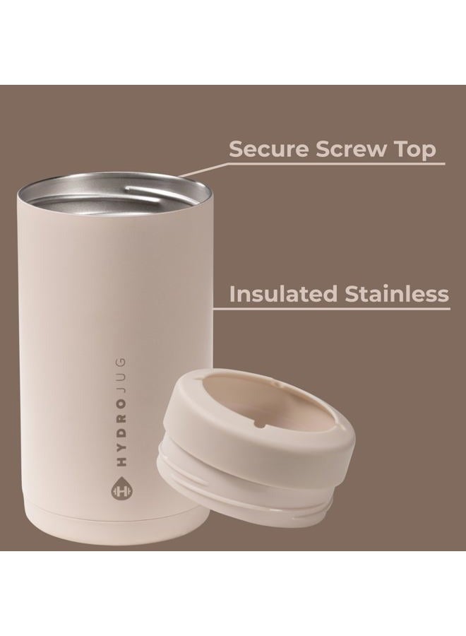 HydroJug Standard Can Cooler - 2-in-1 Insulated Can Cooler Cup - Stainless Steel Can Holder with Non-Slip Rubber Base - Screw-Top Lid - Dishwasher Safe - 16oz, Dune - Image 3