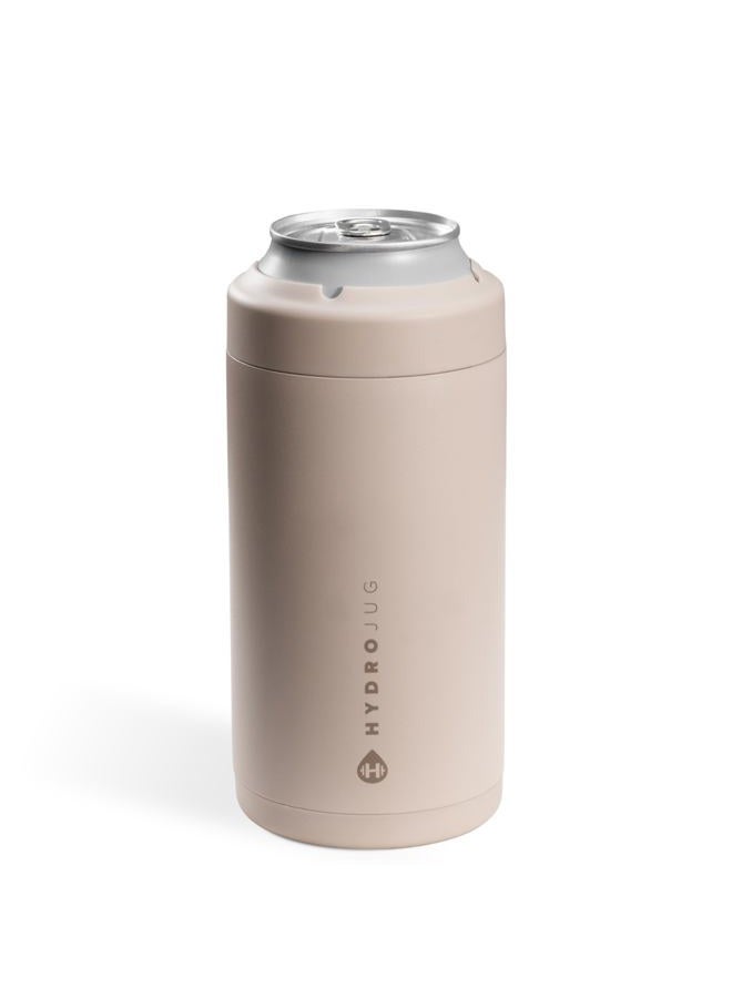 HydroJug Standard Can Cooler - 2-in-1 Insulated Can Cooler Cup - Stainless Steel Can Holder with Non-Slip Rubber Base - Screw-Top Lid - Dishwasher Safe - 16oz, Dune - Image 1