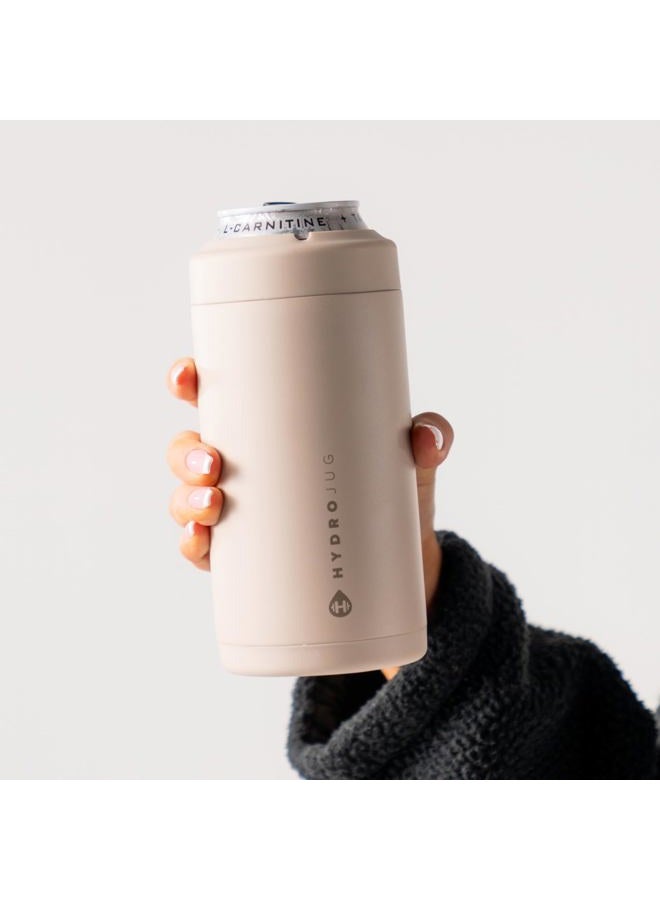 HydroJug Standard Can Cooler - 2-in-1 Insulated Can Cooler Cup - Stainless Steel Can Holder with Non-Slip Rubber Base - Screw-Top Lid - Dishwasher Safe - 16oz, Dune - Image 5