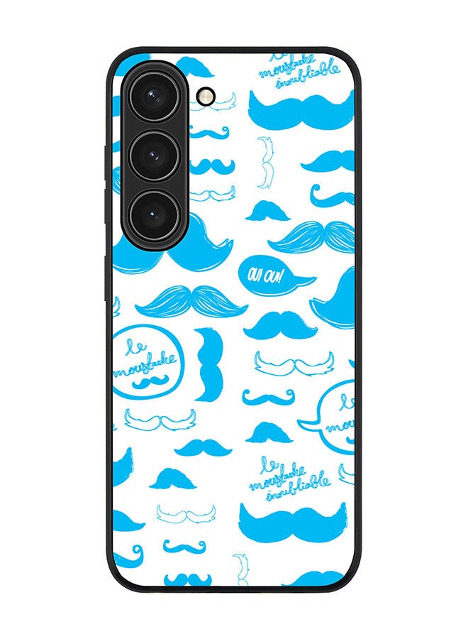 Stylizedd Rugged Black edge case for Samsung Galaxy S23 5G Slim fit Soft Case Flexible Rubber Edges Anti Drop TPU Gel Thin Cover - Le Moustache  - Image 1