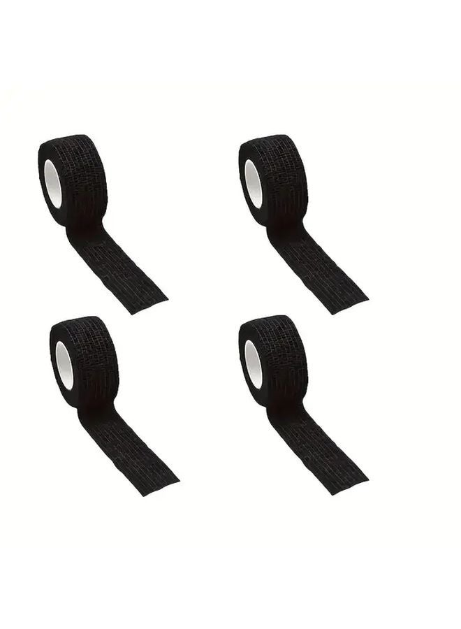4pcs Black Polyester Headphone Headband Protective Tape Anti Aging Repair Strips - Image 1