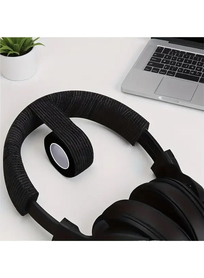 4pcs Black Polyester Headphone Headband Protective Tape Anti Aging Repair Strips - Image 2
