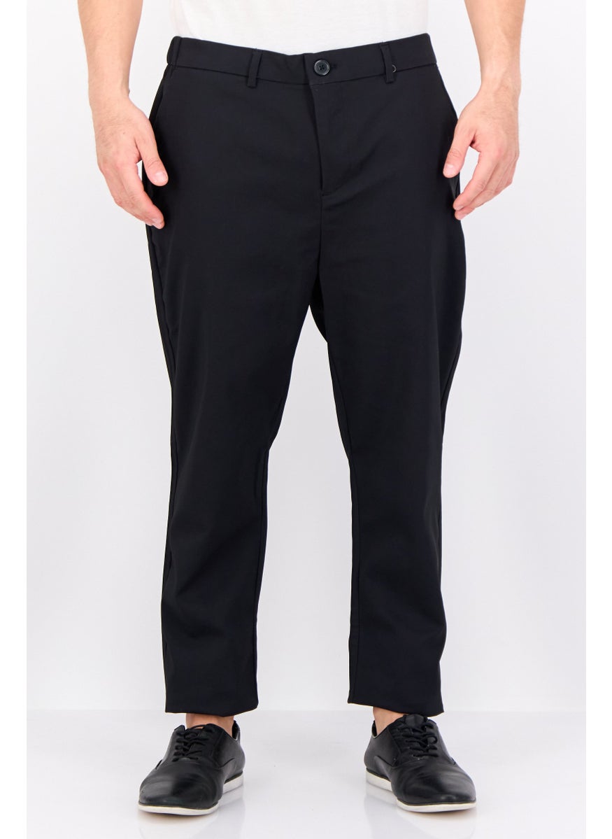 Threadbare Men Regular Fit Plain Chino Pants, Black  - Image 1