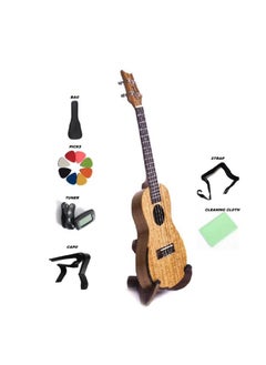 Megarya Combo Offer Ukulele 21 Inch Handmade High Quality Natural  Rose wood And Bag, Starp,Capo  - Image 1