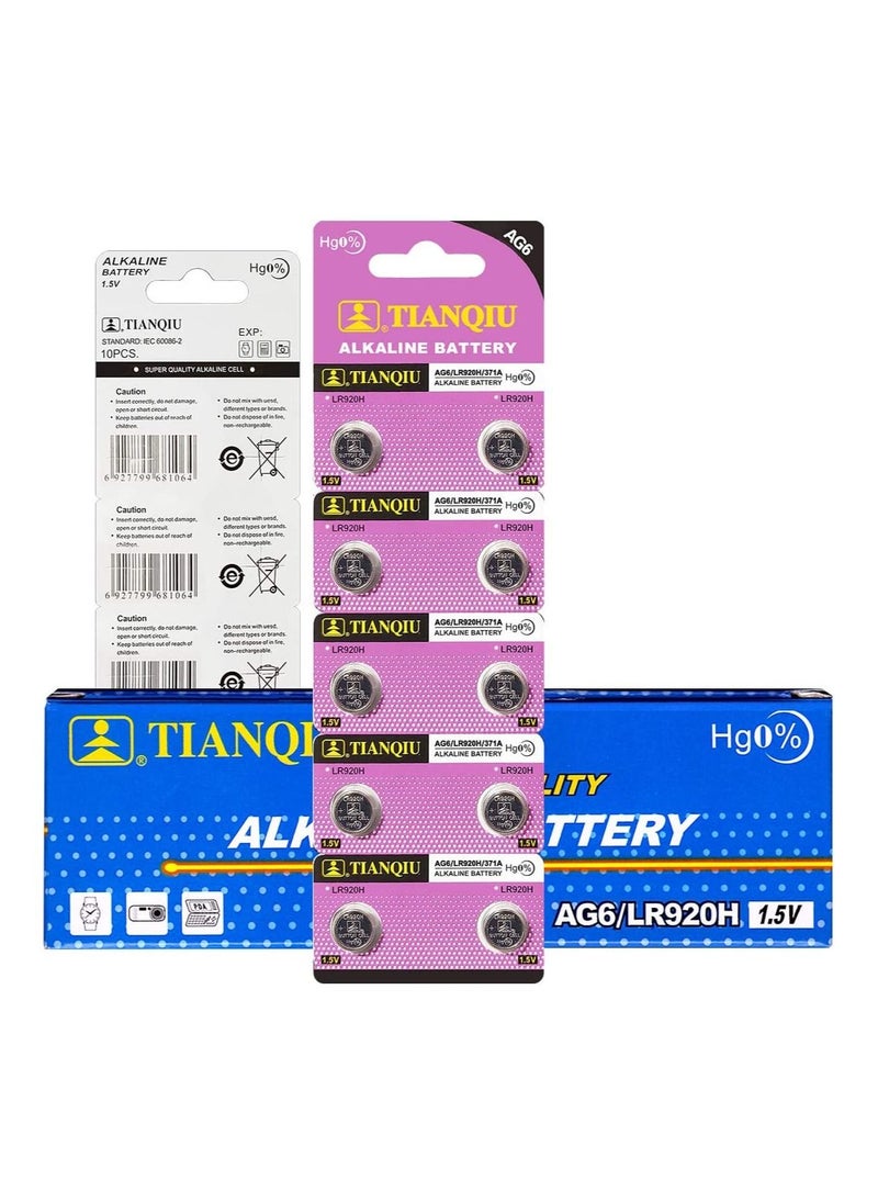 TIANQIU 200-Pieces Tianqiu AG6/ LR920H/ 371A 1.5V Alkaline Batteries 