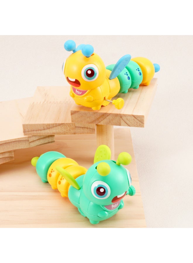 Same Chain Bee Telescopic Caterpillar Children's Coil Toys Parent-child Interactive Toys Kindergarten Gifts-Color:Hairpin Caterpillar Yellow + Dark Green  - Image 1
