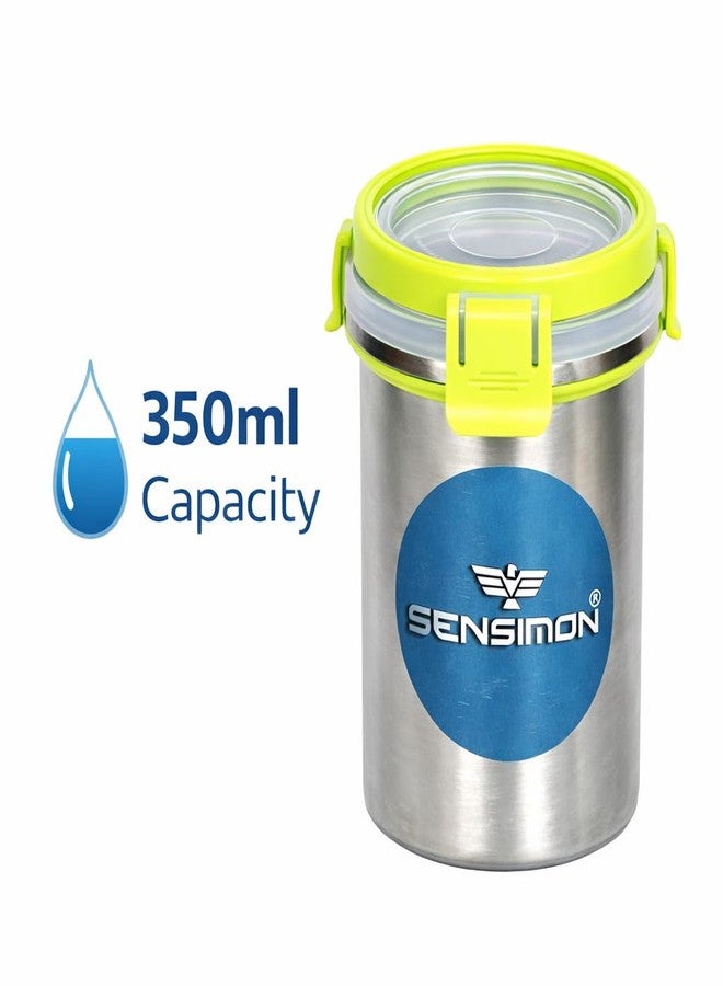Sensimon Stainless Steel Tumbler with Airtight Leakproof Lid | BPA Free, Seal Lock, Rust Free & Easy to Carry | Office, Gym, Travel & Home Use | Freezer Safe Container | 350 ML Capacity | Set of 2 - Image 3