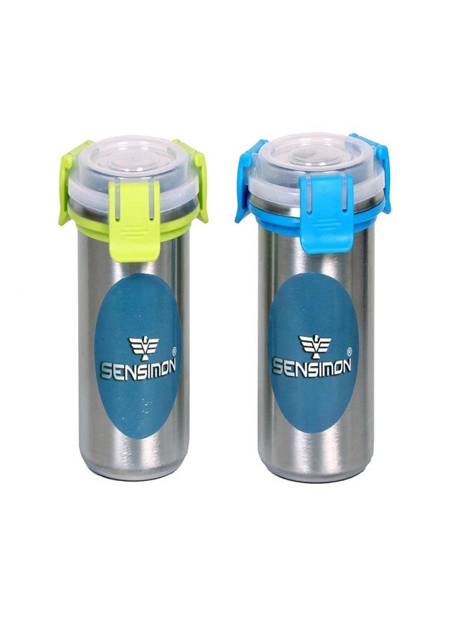 Sensimon Stainless Steel Tumbler with Airtight Leakproof Lid | BPA Free, Seal Lock, Rust Free & Easy to Carry | Office, Gym, Travel & Home Use | Freezer Safe Container | 350 ML Capacity | Set of 2 - Image 1