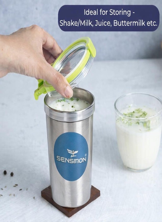 Sensimon Stainless Steel Tumbler with Airtight Leakproof Lid | BPA Free, Seal Lock, Rust Free & Easy to Carry | Office, Gym, Travel & Home Use | Freezer Safe Container | 350 ML Capacity | Set of 2 - Image 5