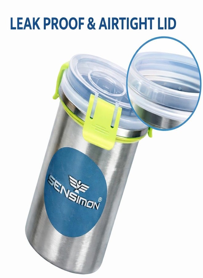 Sensimon Stainless Steel Tumbler with Airtight Leakproof Lid | BPA Free, Seal Lock, Rust Free & Easy to Carry | Office, Gym, Travel & Home Use | Freezer Safe Container | 350 ML Capacity | Set of 2 - Image 4