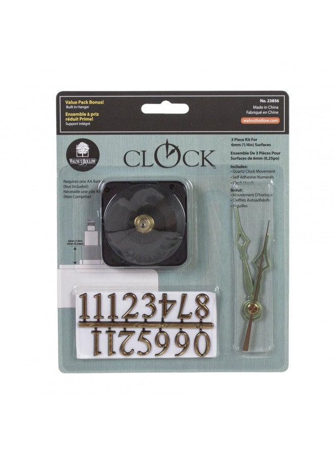 Walnut Hollow Walnut Hollow 3 Piece Clock Kit for 1/4-inch Surfaces, Use to Repair or Design your Own Clock , Gold  - Image 2