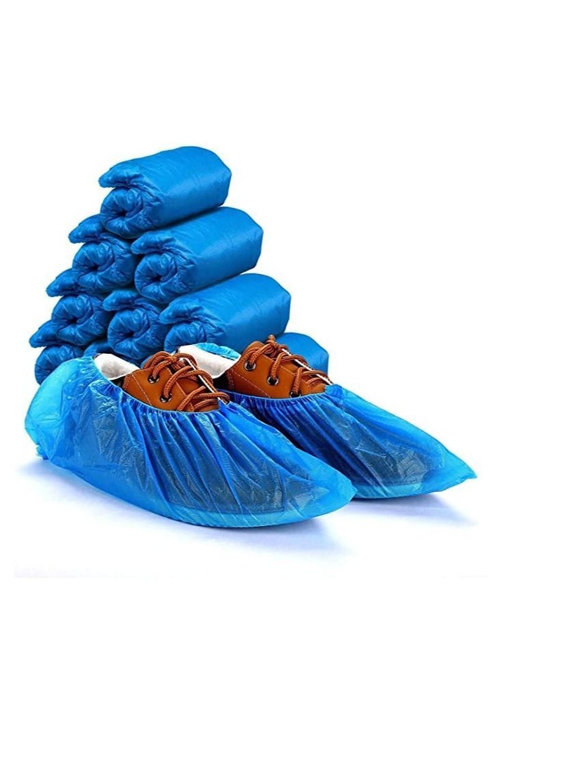 NIBEMINENT Foot Covers for Shoes, Blue Disposable Shoes Covers, Boot Cover Waterproof, Dust-proof, Non-slip, One Size Fit, Protect Your Carpets and Floors. Cleaning Accessories 100pcs  - Image 1