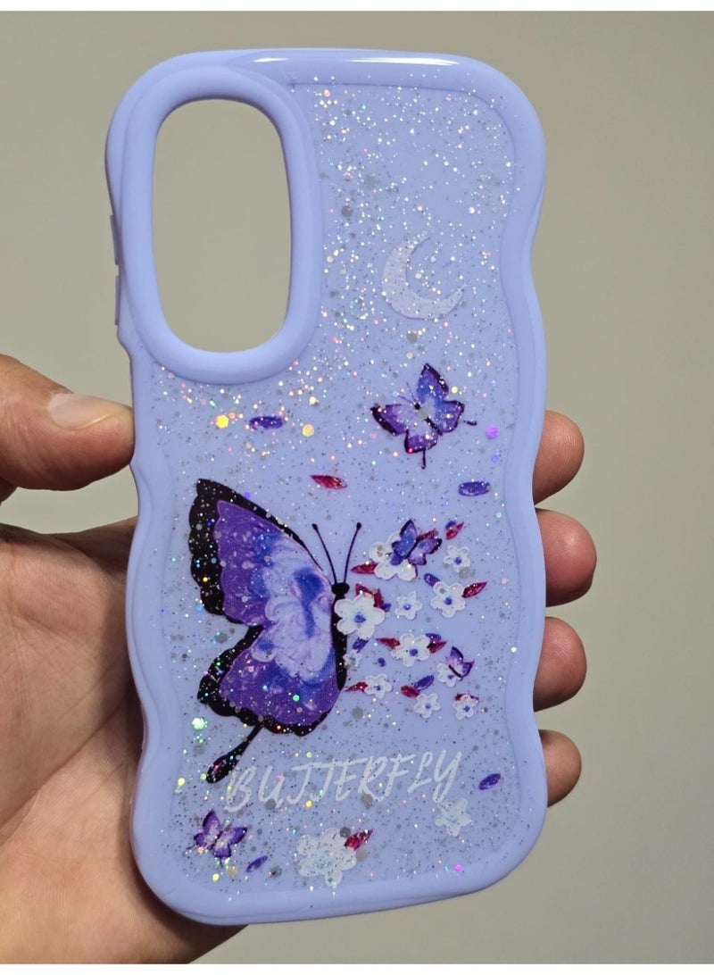 غطاء خلفي مطبوع عليه فراشه و مكتوب عليه Butterfly متوافق  مع هاتف سامسونج جلاكسي A17 - Image 1