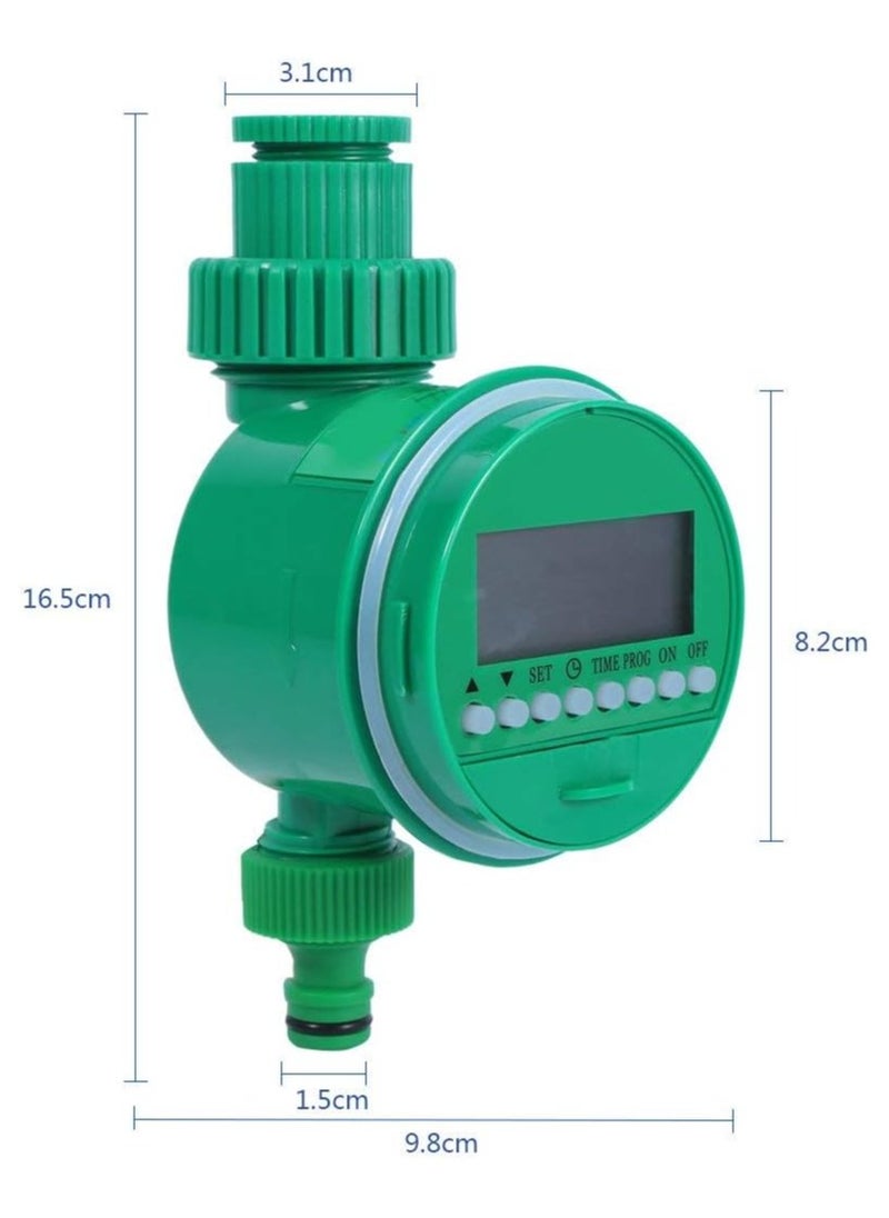 Joshberg - Automatic Watering Timer,Outdoor Garden Irrigation Controller,Irrigation Controller Hose Faucet Timer 3/4" 1/2" Tap Automatic Watering Device without Battery Green - Image 1