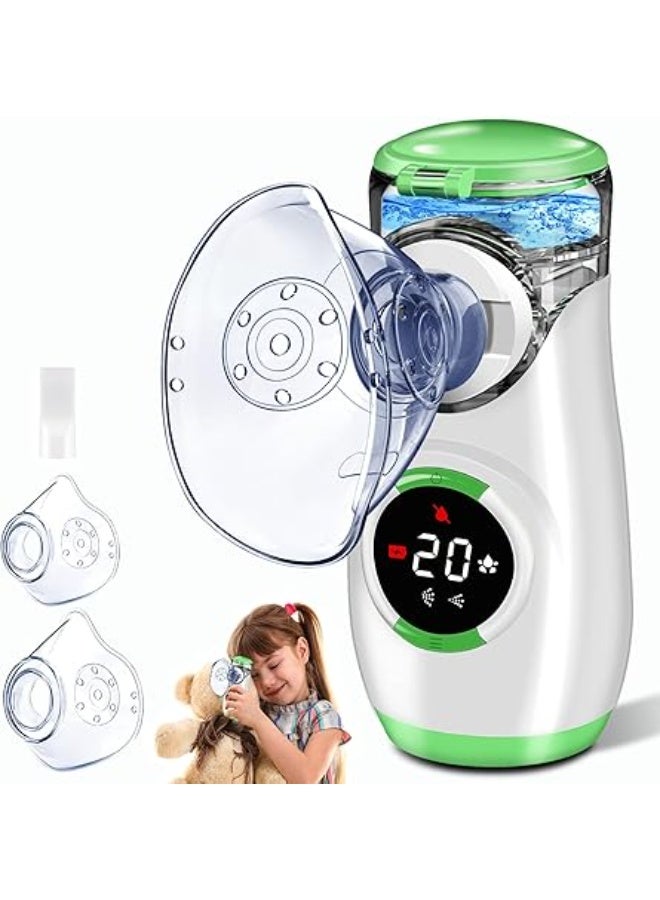 Ultralight Portable Inhaler with Digital Display - Nebulizer Device for Adults & Children - Complete Set with Mask & Mouthpiece - Image 1