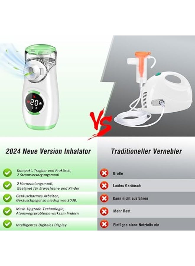 Ultralight Portable Inhaler with Digital Display - Nebulizer Device for Adults & Children - Complete Set with Mask & Mouthpiece - Image 2