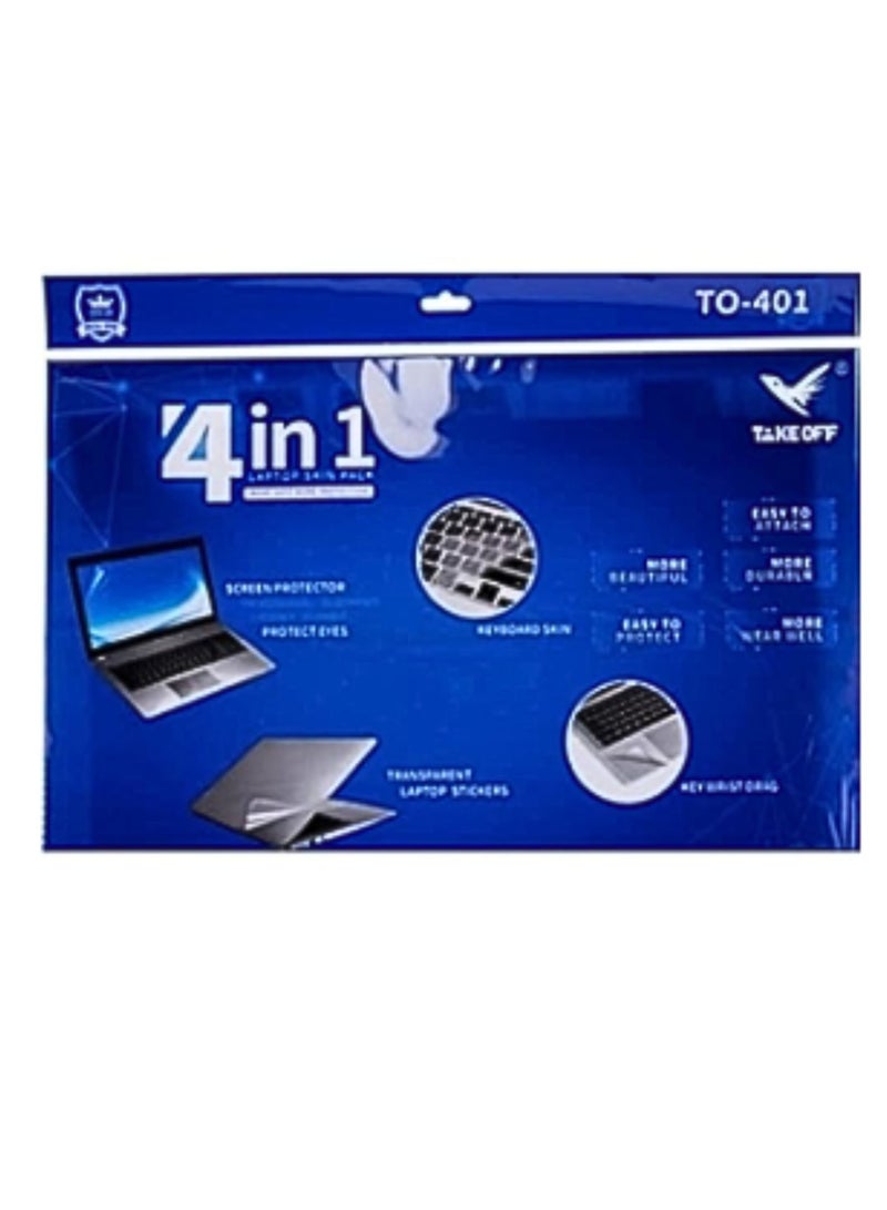 TAKEOFF Laptop Skin Protector Sticker 4 in 1 - Size 15.6 - Image 1