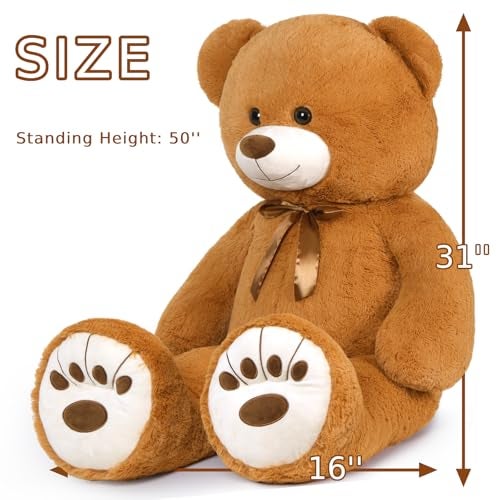 MaoGoLan Giant Teddy Bear 50in Large Stuffed Animal Jumbo Big Bear Plush, Soft Teddy Plush Toy for Kids Teens Girls Birthday Gift Cute Decorations for Baby Shower Themed Party - Image 3