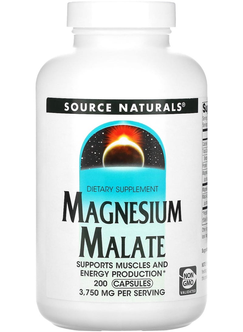 Magnesium Malate, 3,750 mg, 200 Capsules (625 mg per Capsule)