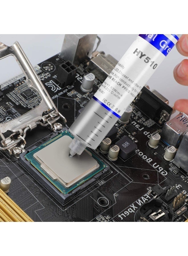 شابية عبوتان من معجون التبريد الحراري HY510 (100 غرام) > 1.93 واط/م.ك-CPU، معجون تبريد للكمبيوتر، معجون موصل حراري، معجون حراري لوحدة المعالجة المركزية ووحدة معالجة الرسومات وجهاز بلاي ستيشن 4 والكمبيوتر الشخصي - Image 3
