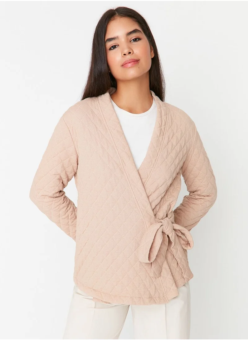 trendyol Surplice Tie Detail Cardigan