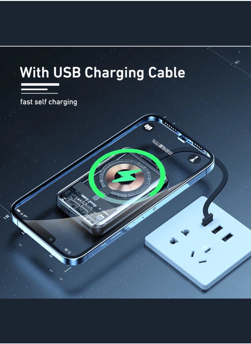 xinzhen - C2 10000mAh Wireless Power Bank with 22.5W Fast Charging, LED Display, Type C/USB Blue - Image 1