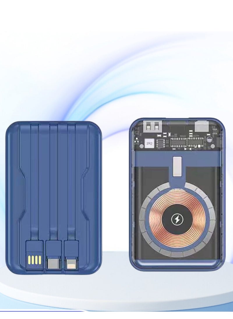 xinzhen - C2 10000mAh Wireless Power Bank with 22.5W Fast Charging, LED Display, Type C/USB Blue - Image 1