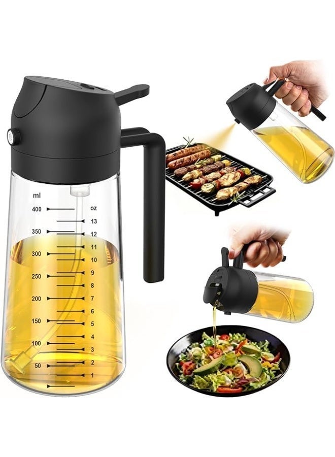 RELAXY Kitchen Oil Spray 470ml - Air Fryer 2-in-1 Oil Spray for Cooking, Salads, Vinegar and Kitchen Accessories - Black - Image 1