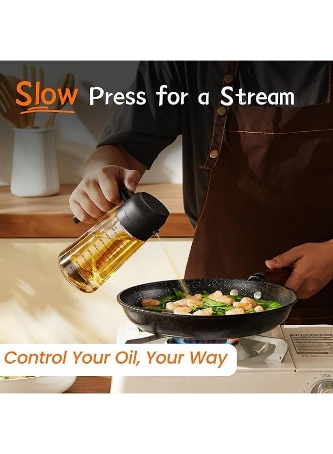 RELAXY Kitchen Oil Spray 470ml - Air Fryer 2-in-1 Oil Spray for Cooking, Salads, Vinegar and Kitchen Accessories - Black - Image 4