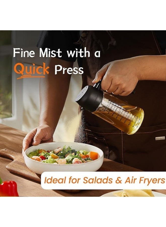 RELAXY Kitchen Oil Spray 470ml - Air Fryer 2-in-1 Oil Spray for Cooking, Salads, Vinegar and Kitchen Accessories - Black - Image 3