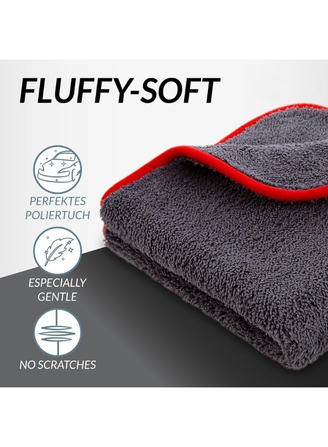 Happy Home 2 Pack Professional Premium Microfiber Car Drying Towel, Super Absorbent with Twisted Loop Technology, Streak and Scratch Free Drying for Cars 40 x 40cm (Grey) - Image 4