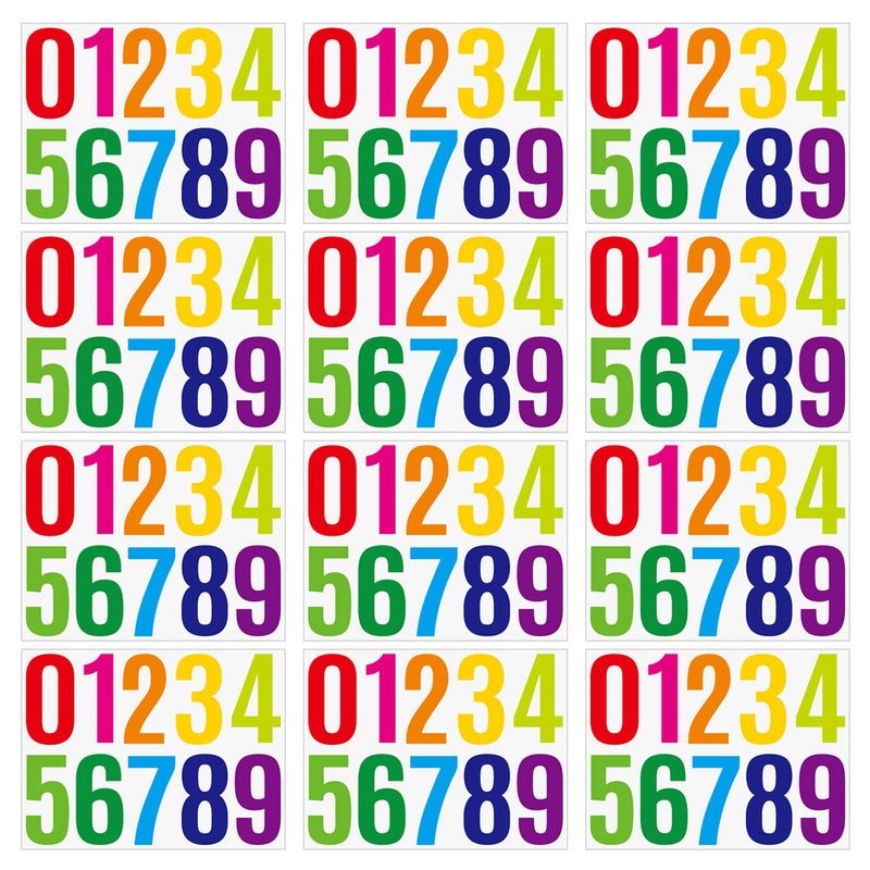 12 Sheets Number Sticker Adhesive Numbers Decals Number Sticker Large Number for Trash Can Mailbox - Image 1
