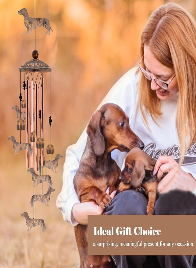 Howarmer Dachshund Wind Chimes for Outside, Metal Wiener Dog Gifts for Women/Men, Doxie Mom Birthday Memorial Windchimes Outdoors, Funny Dog Lover Garden Decor for Patio Yard, Durable Pet Loss Sympathy Gift - Image 5