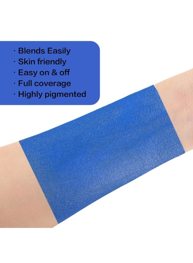 BOBISUKA BOBISUKA Blue Face Body Paint, Oil-based Cream Painting Kit, Blendable Facepaint for Halloween Avatar Smurf Mystique Cosplay, Costume, Parties, Stage, Theater, SFX Special Effect Makeup（2.1 Fl.oz） - Image 2