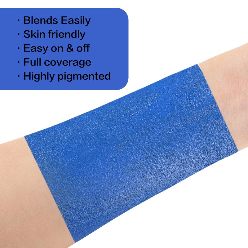 BOBISUKA Blue Face Body Paint, Oil-based Cream Painting Kit, Blendable Facepaint for Halloween Avatar Smurf Mystique Cosplay, Costume, Parties, Stage, Theater, SFX Special Effect Makeupï¼ˆ2.1 Fl.ozï¼‰ - Image 4