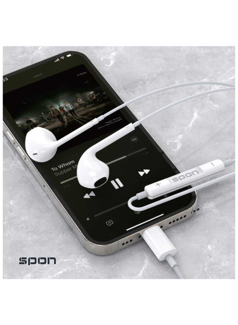 سبون سماعة راس داخل الاذن من النوع سي صوت عالي الجودة متوافقة جميع الهواتف - Image 3