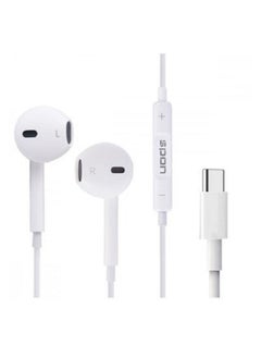 Type-C Wired Earphones with Built-in Microphone Compatible with ِ all smart phone-White