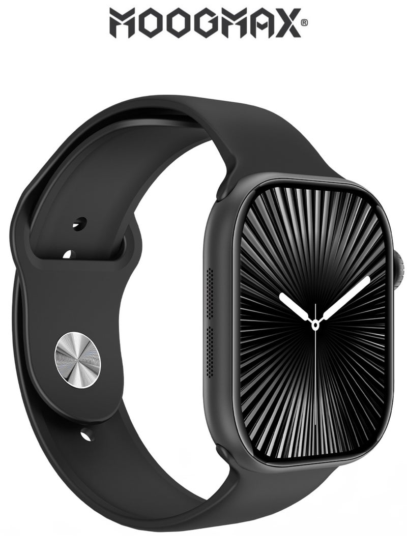 MOOGMAX Smart watch Moogmax Series 9. smartwatch with a small, high resolution 38mm display. features call answering & receiving capabilities, & offers a variety of sports and health modes. mobile watch comes with a dedicated app for connecting to both iPhones & Android phones. touch watch  with 2 straps. - Image 2