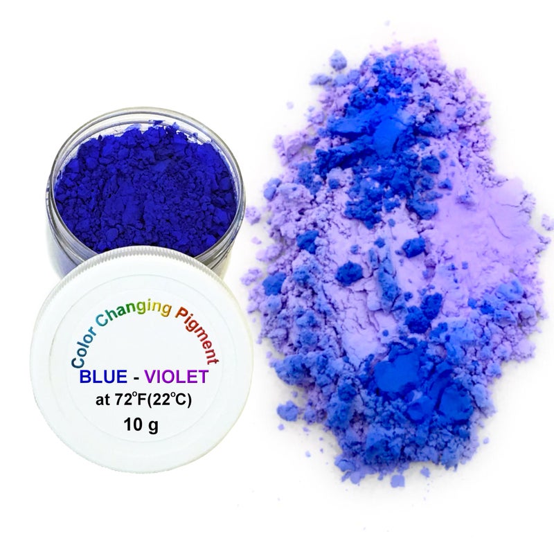 Atlanta Chemical Engineering Temperature Activated Thermochromic Powder Pigment Blue Changing to Violet at 72F22C Perfect for Color Changing TShirts Shoes Slime Arts Crafts Science Experiments Resin Jewelry Tumblers