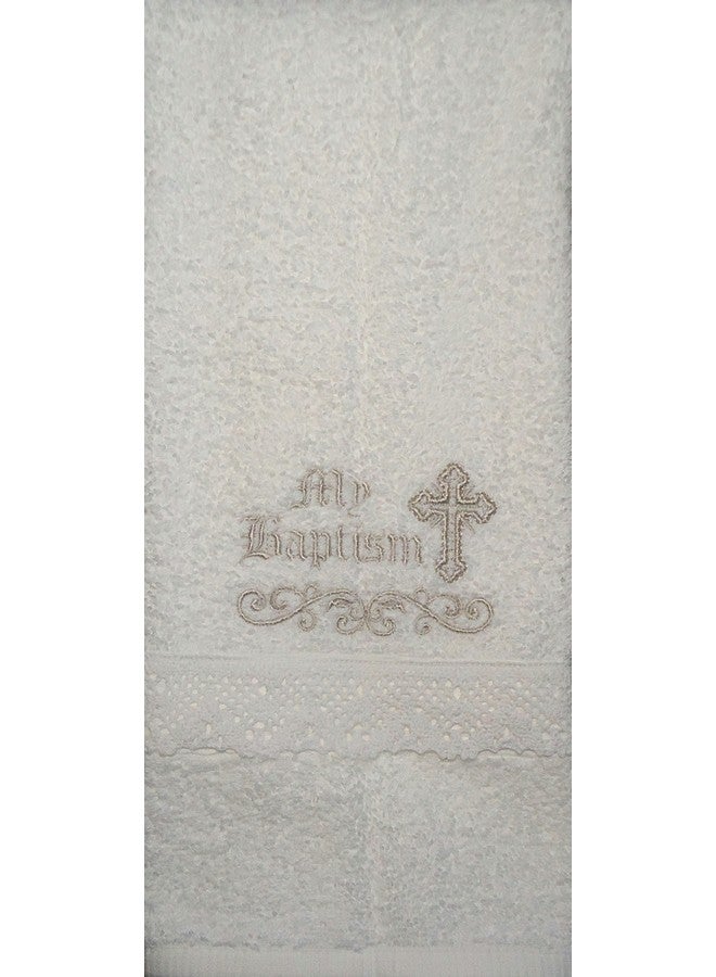Integrity Designs منشفة تعميد الأطفال بتصميمات متكاملة مع تطريز ودانتيل - Image 2