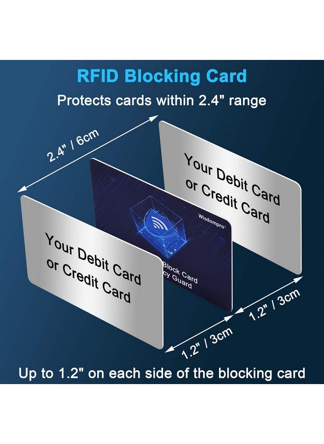 ويزدوم برو بطاقات حجب RFID، مجموعة من 6 قطع من واقي جواز السفر لبطاقات الخصم والائتمان والبطاقات المصرفية بدون تلامس للرجال والنساء، حماية كاملة للمحفظة والحقيبة - أزرق  - Image 4