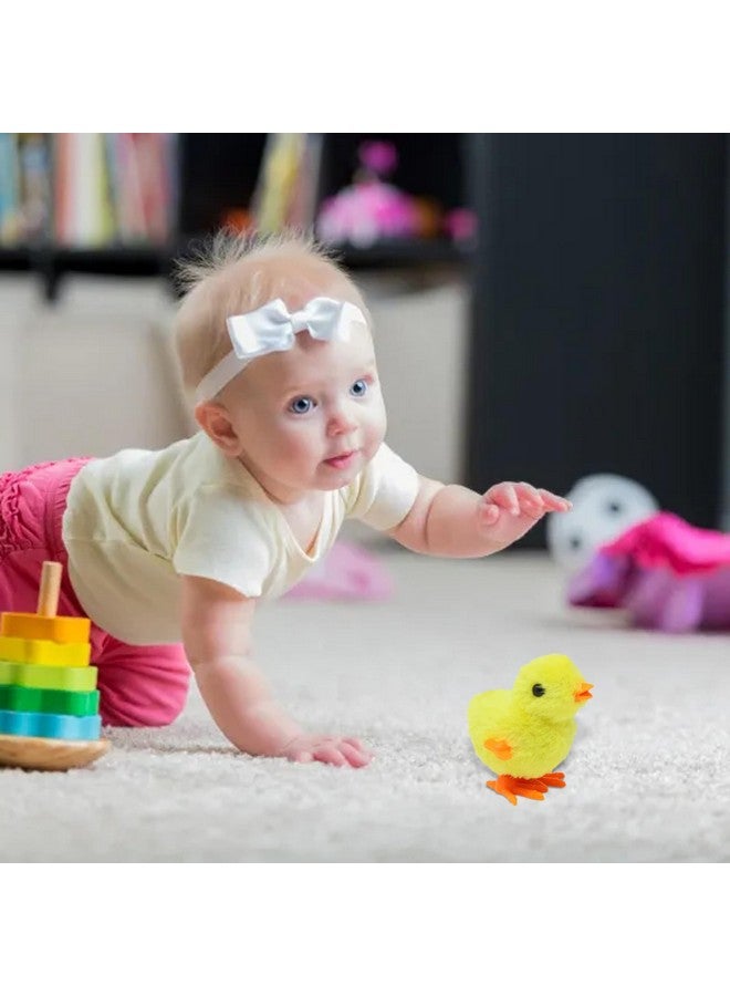HONBAY 6Pcs Fluffy Chicks Wind Up Chick Toys Wind-Up Jumping Cute Chicken Plush Chicks Toys Easter Party Favors Artificial Animal Chicken Decoration Props Christmas Socking Stuffers  - Image 5