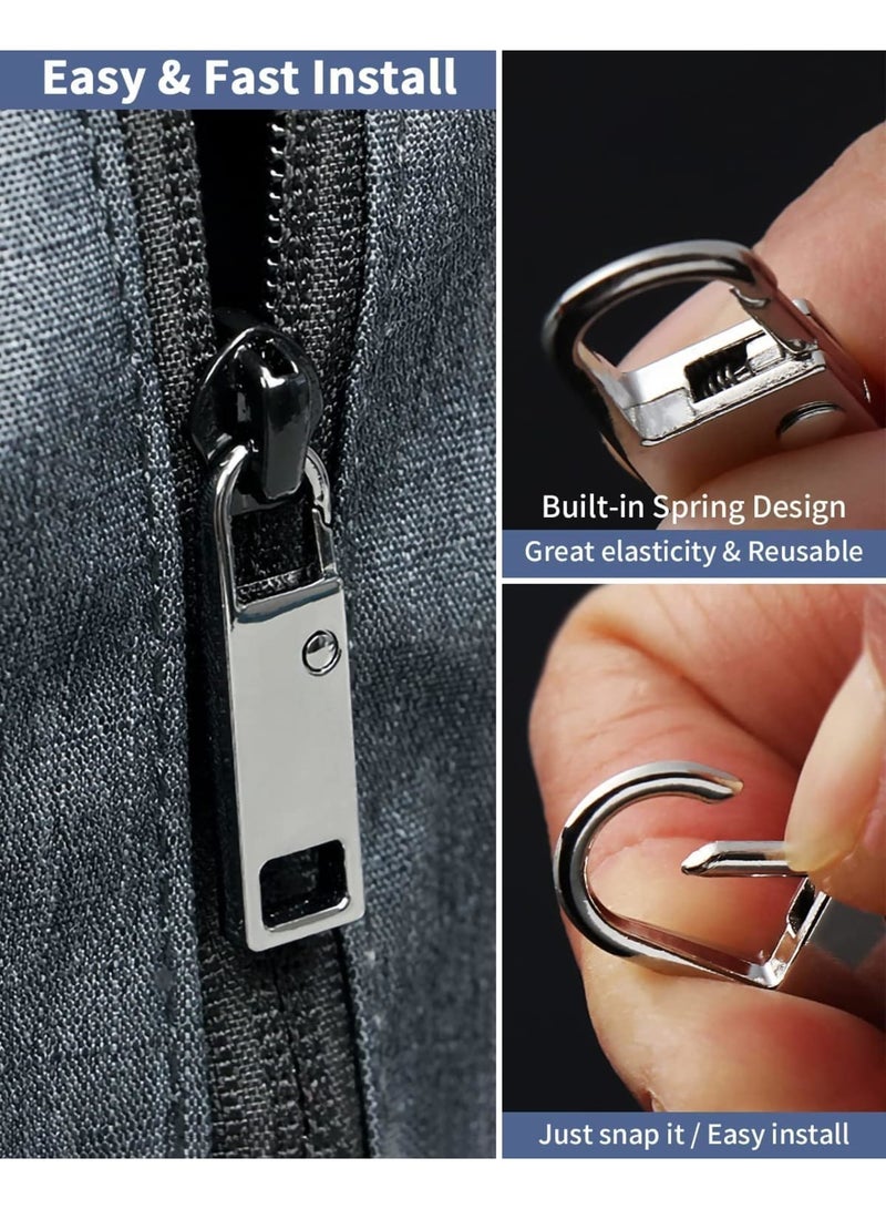 Excefore Zipper Pull, 32 Pack Zipper Pull Replacement, Universal Replacement Zipper Pull Kit, Zipper Tab Replacement Pull, Zipper Pulls for Backpacks, Purses, Jackets, Luggage, Boots (4 Styles 4 Sizes)  - Image 2